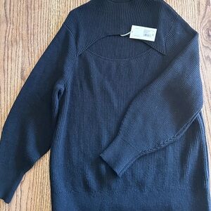 NWT a new day black keyhole sweater